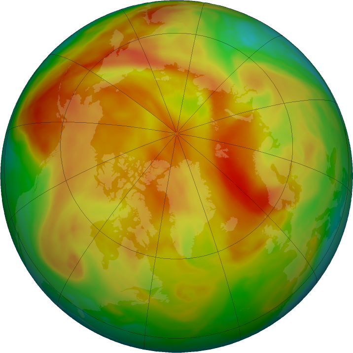 Arctic ozone map for 06 April 2022